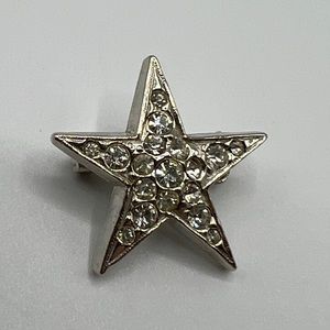 Silver & Rhinestone Star Brooch